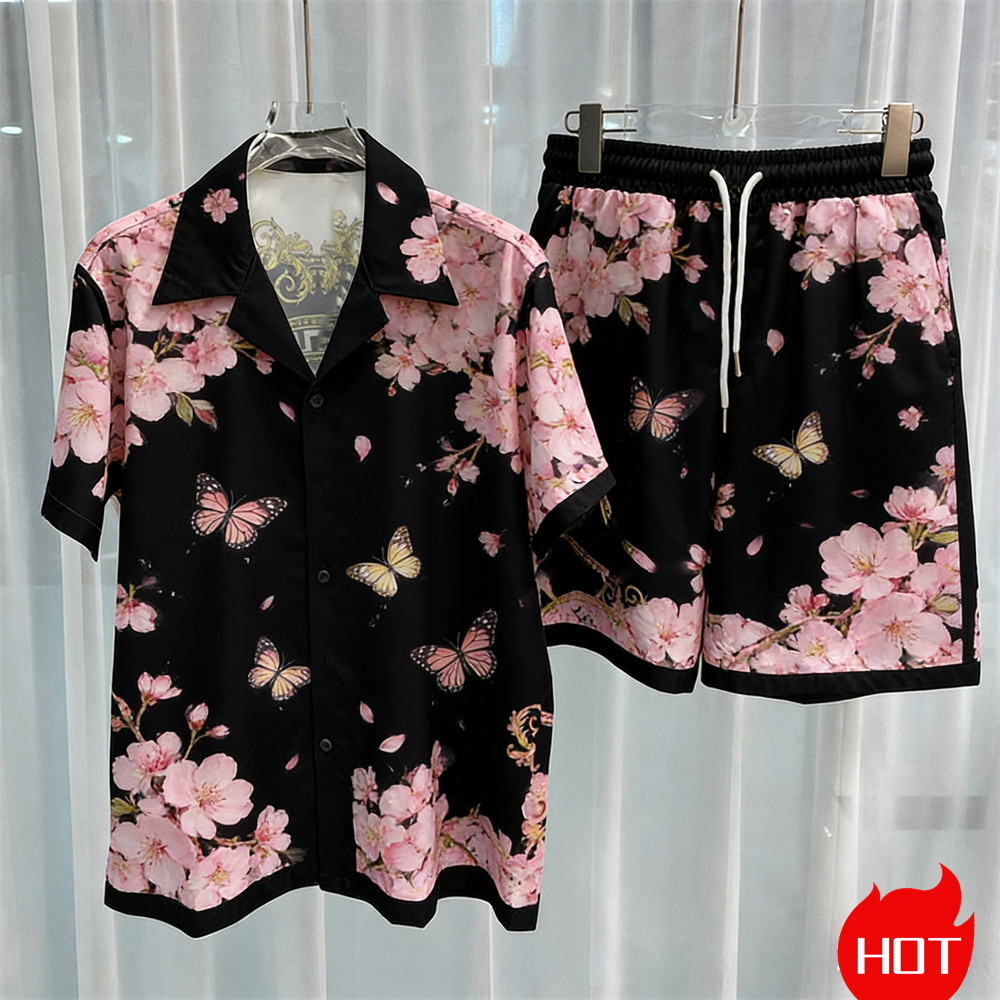 Quality Summer Clothing - Digital printed men's set fashion two-piece