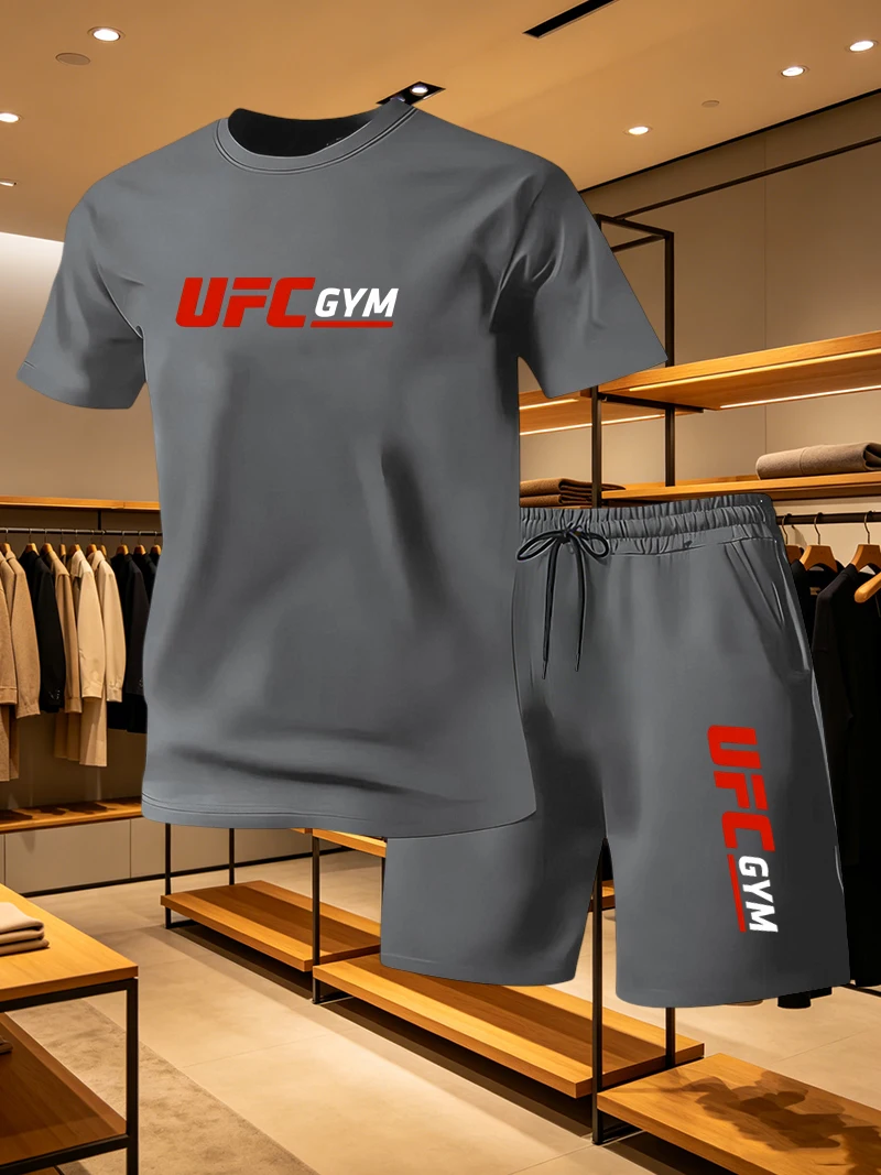 Summer Clothing For Young Men - Men's Fashion T-shirt Shorts UFC Casual