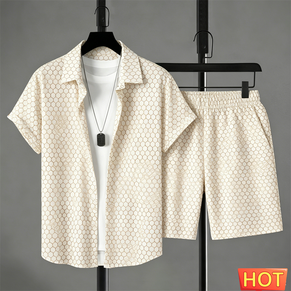 Summer Clothing Trend - Summer Outfits Man Shirt Set Gradient