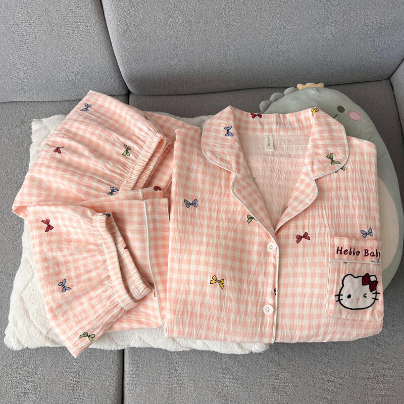 Summer Clothes - Hello Kitty Women's Pajamas Three-Piece Short-Sleeved