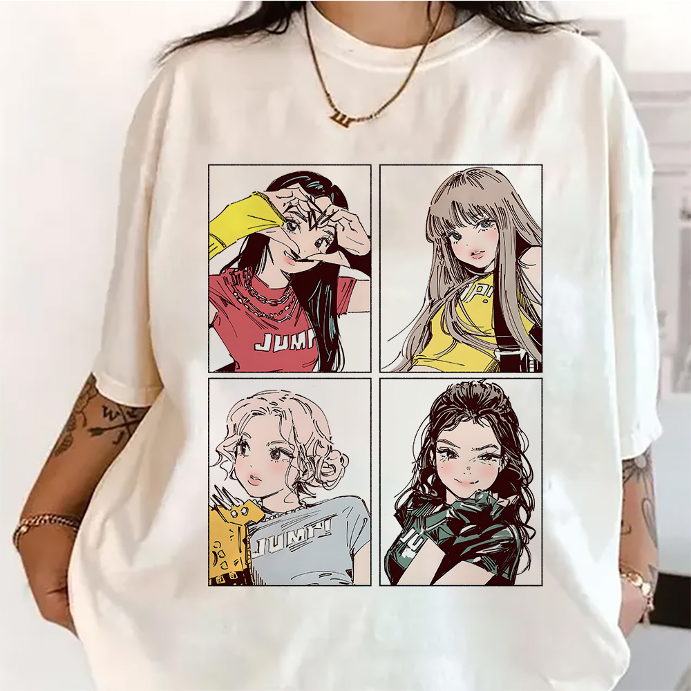 Quality Summer Clothing - Kpop BP Jump 2026 Tees Pink