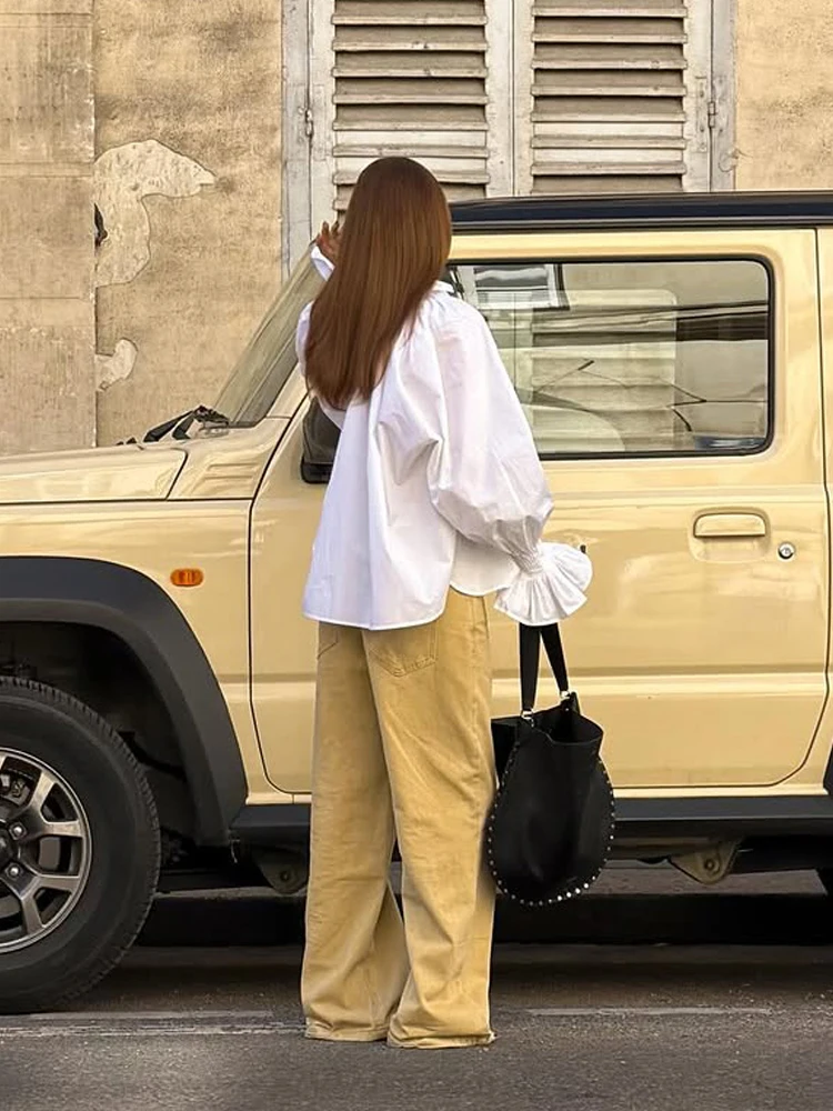 Women White V Neck Tie Front L - огляд і ціна Tie Front Shirt