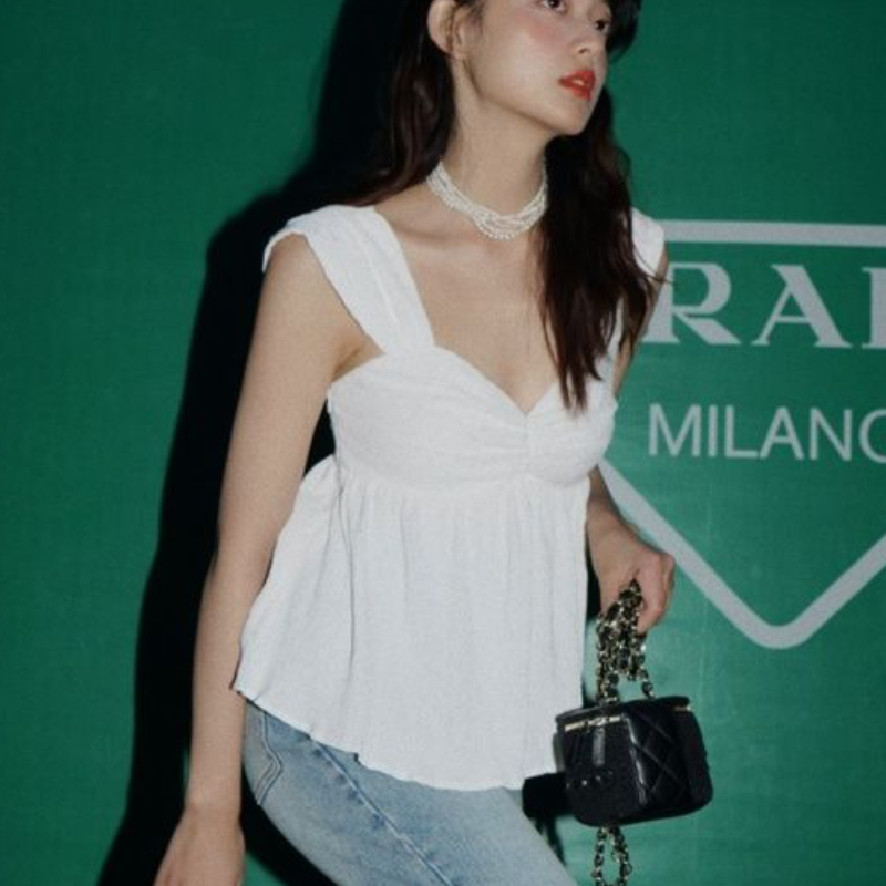Sleeveless Blouses Women Backl - огляд і ціна Crop Blouse Linen