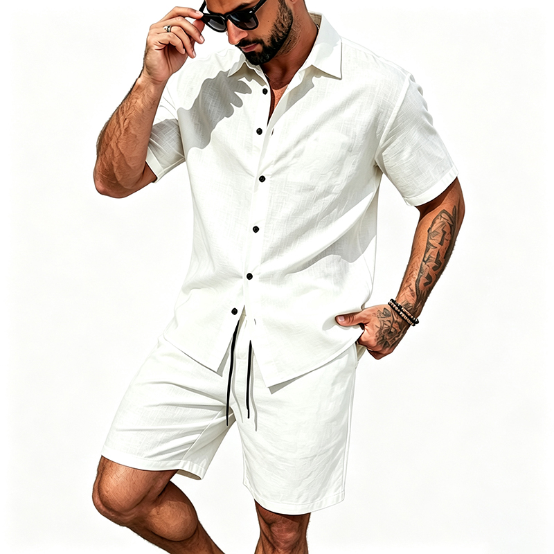 Men Linen Two Piece Outfit Sho - огляд і ціна Summer Clothing Trend