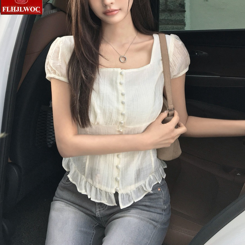 Short Lace-Up Bow Tie Tops Blo - огляд і ціна Tie Front Shirt