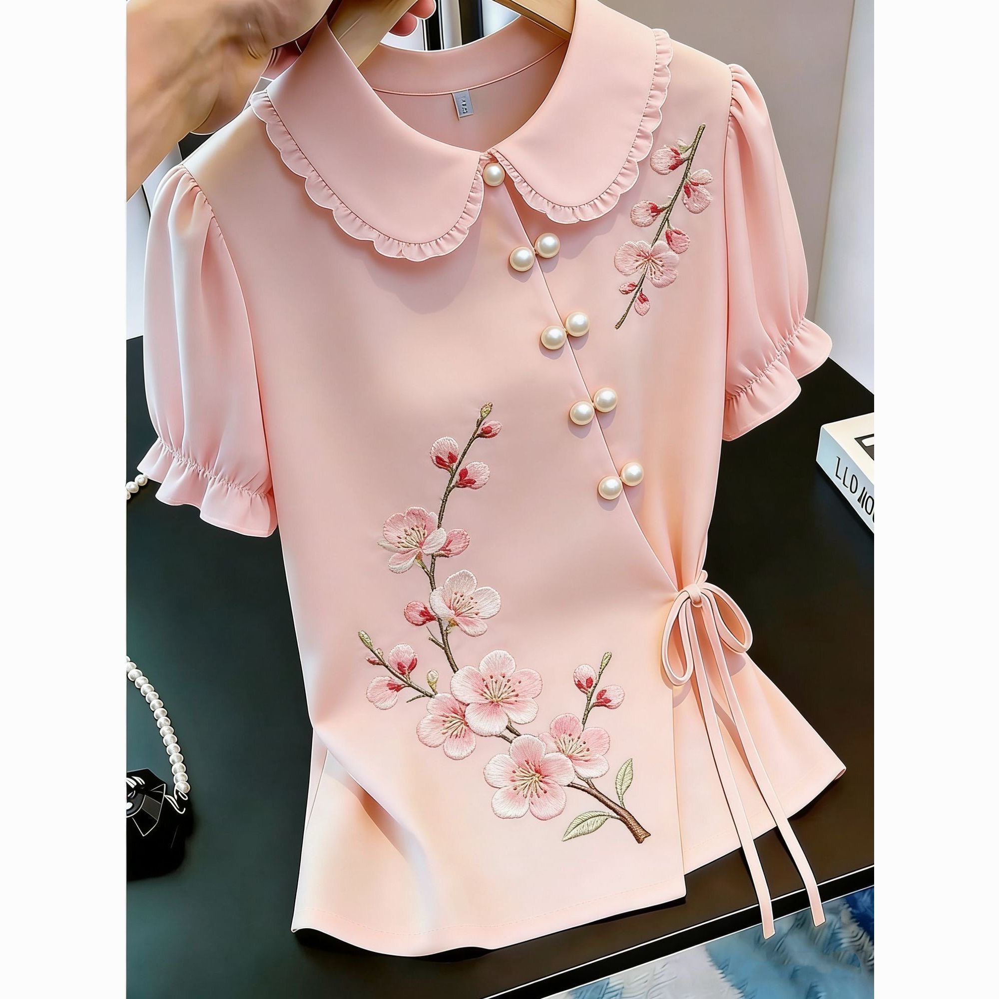 Chinese Style Embroidered Tie- - огляд і ціна Tie Front Shirt