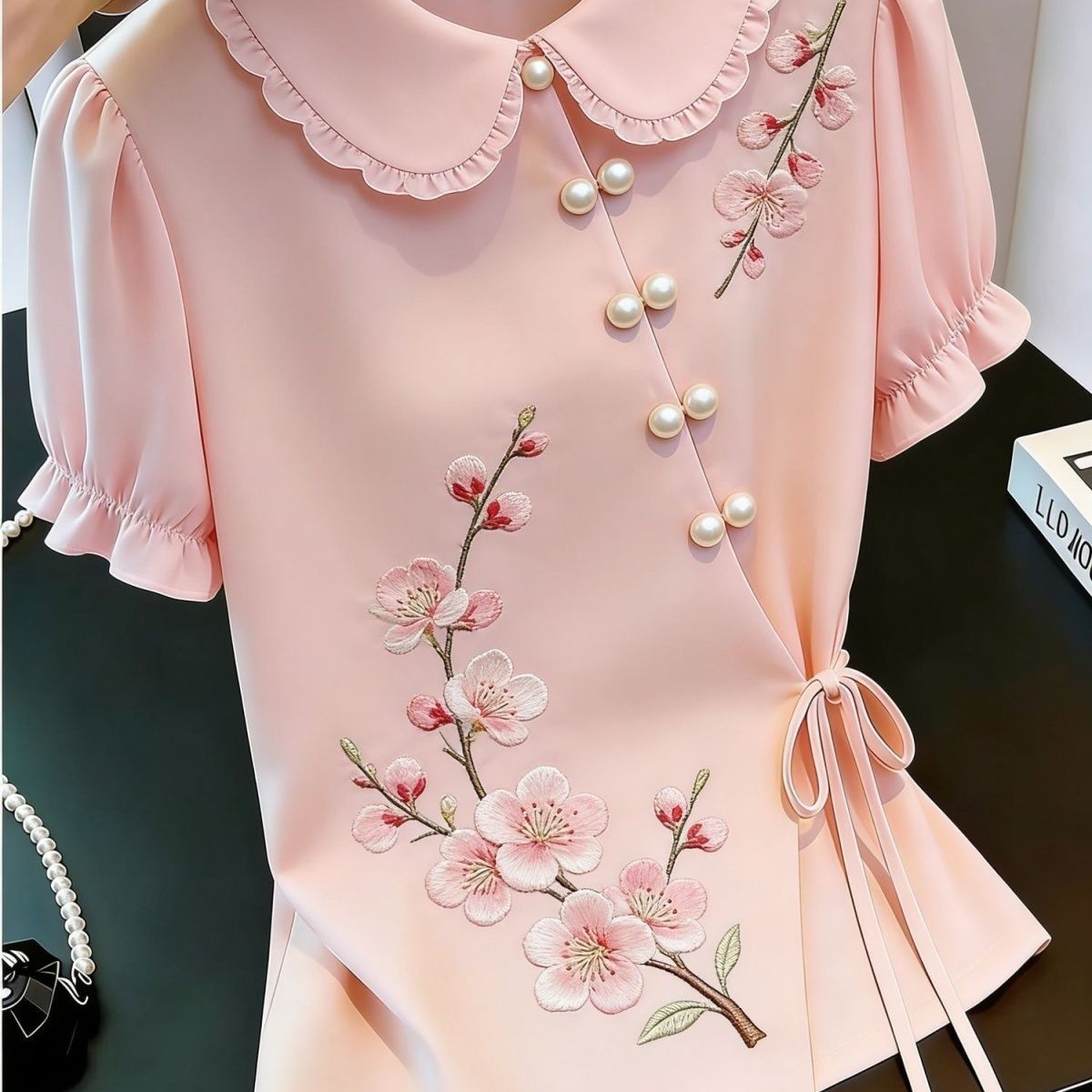 Chinese Style Embroidered Tie- - огляд і ціна Tie Front Shirt