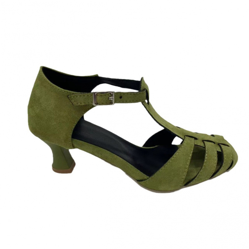 Women's Green Suede Kitten Hee - огляд і ціна Summer Clothing Dress