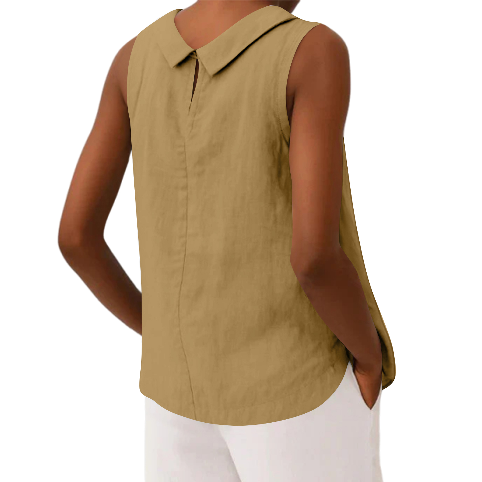 Tank Top Blouse Tee Cotton Lin - огляд і ціна Crop Blouse Linen