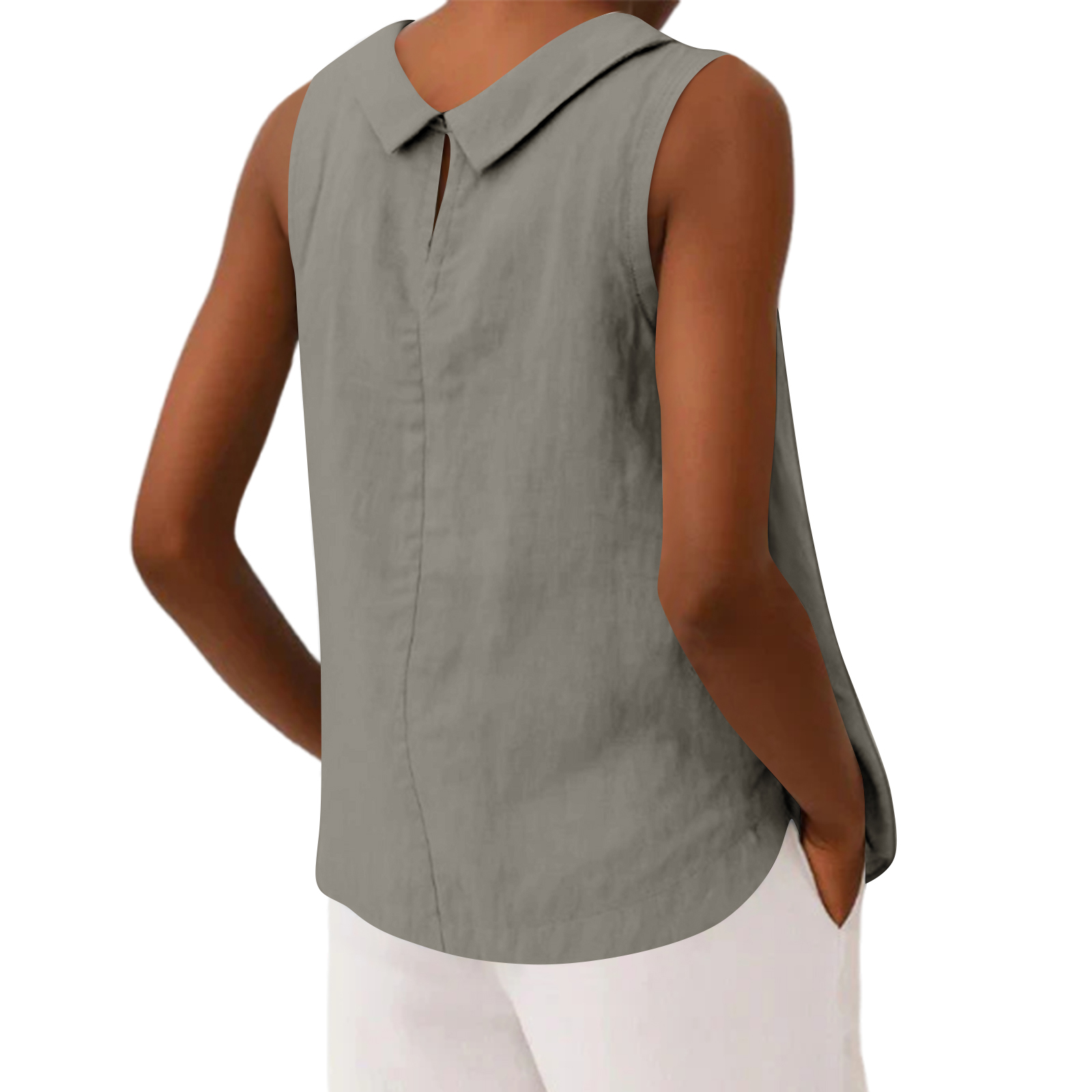 Tank Top Blouse Tee Cotton Lin - огляд і ціна Crop Blouse Linen