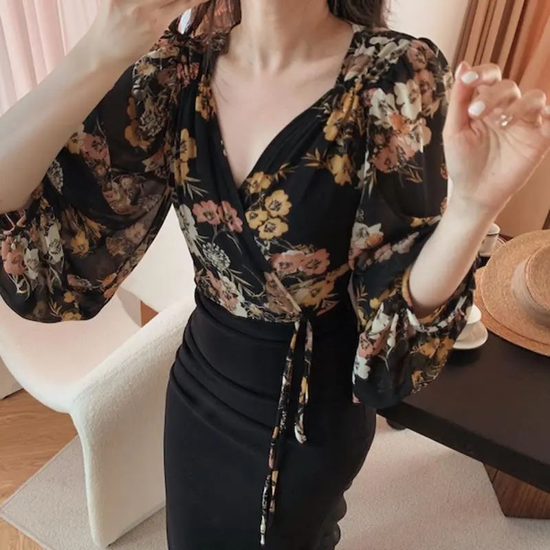 Japan Style Vintage Floral Blo - огляд і ціна Crop Blouse Linen
