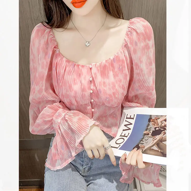 Sexy Kawaii Sweet Square Neck  - огляд і ціна Crop Blouse Linen