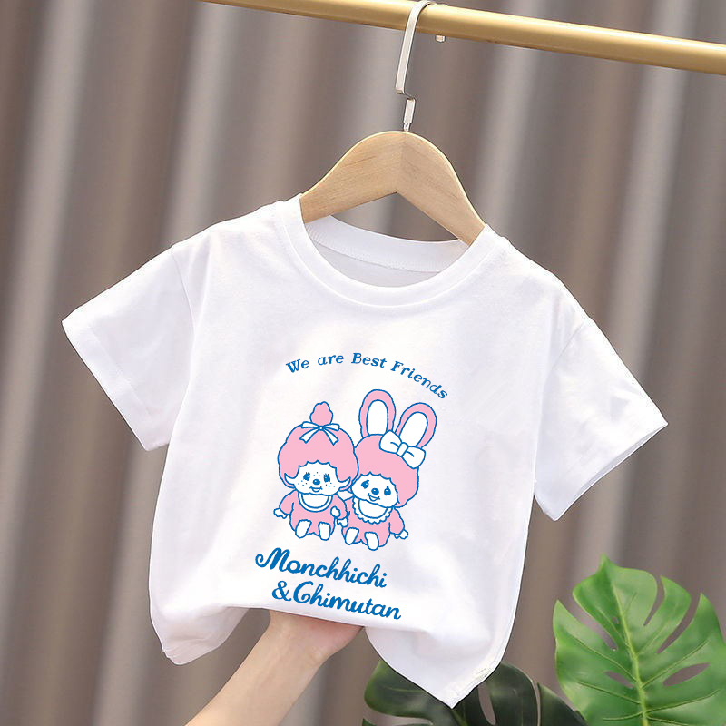 Monchhichi Kids T-shirts Anime - огляд і ціна Summer Clothing Kids Boys