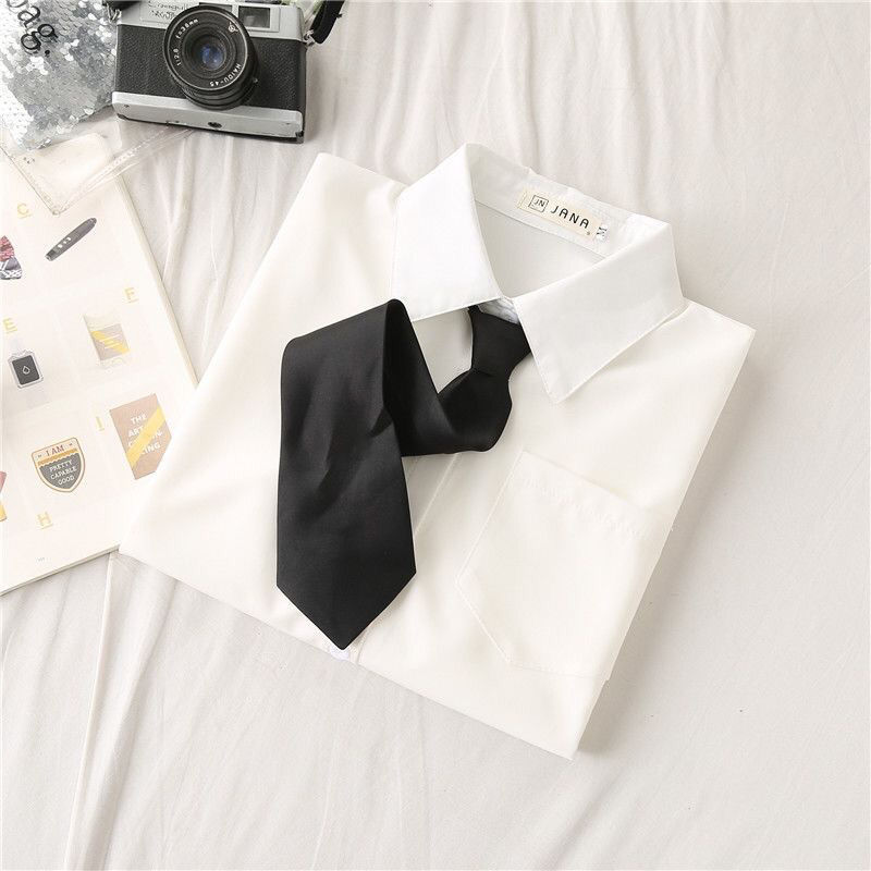 White Women School Shirts Fash - огляд і ціна Tie Front Shirt