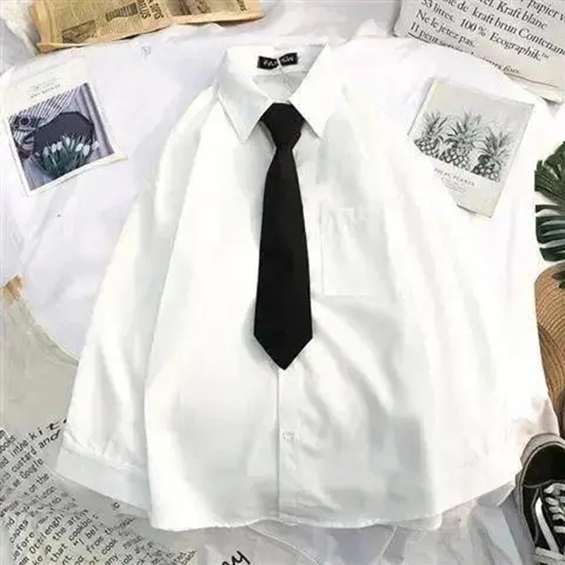 White Women School Shirts Fash - огляд і ціна Tie Front Shirt