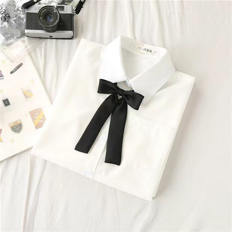 White Women School Shirts Fash - огляд і ціна Tie Front Shirt