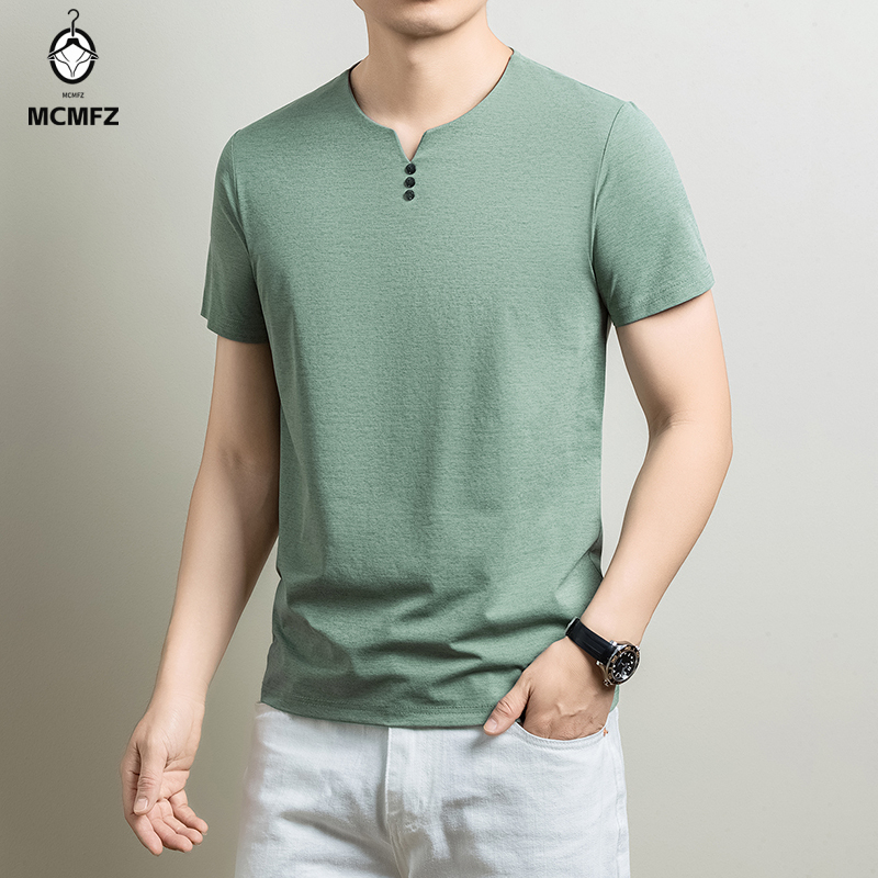 Mens Basic Henley T Shirt Comf - огляд і ціна Summer Clothing For Young Men