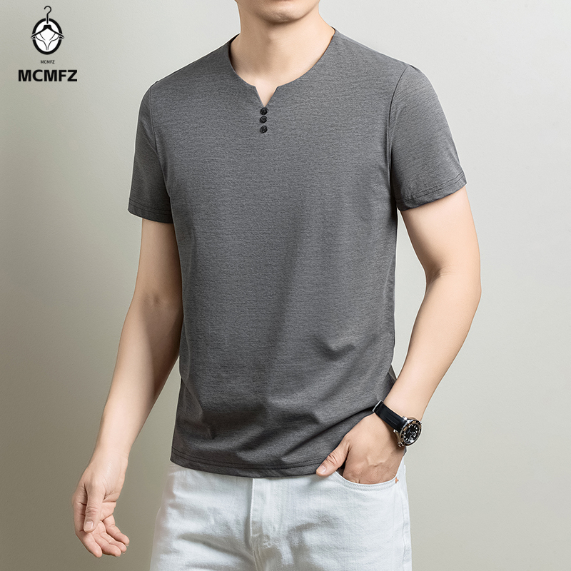 Mens Basic Henley T Shirt Comf - огляд і ціна Summer Clothing For Young Men