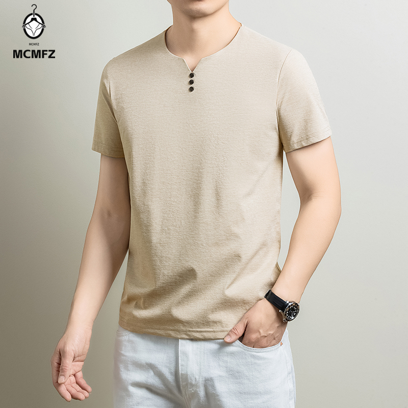 Mens Basic Henley T Shirt Comf - огляд і ціна Summer Clothing For Young Men