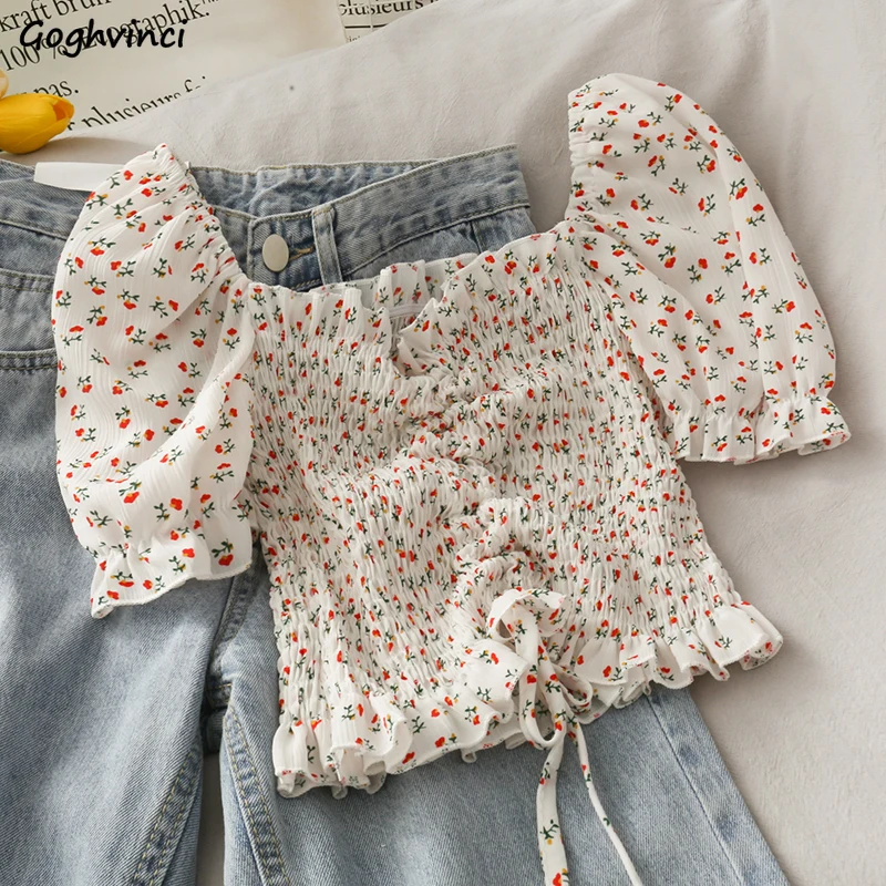 Blouses Shirts Women Floral Dr - огляд і ціна Crop Blouse Linen