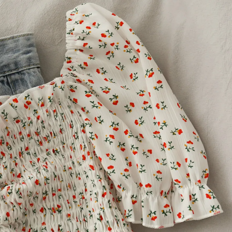 Blouses Shirts Women Floral Dr - огляд і ціна Crop Blouse Linen