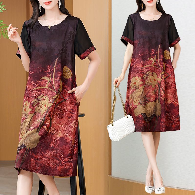 Elegant Mid-Length Printed Dre - огляд і ціна Summer Clothing For Women Over 60