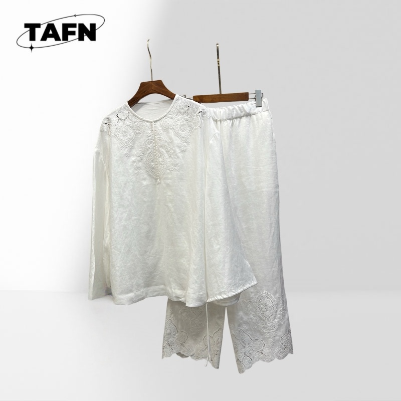 Luxury Linen Blend Two Piece S - огляд і ціна Crop Blouse Linen