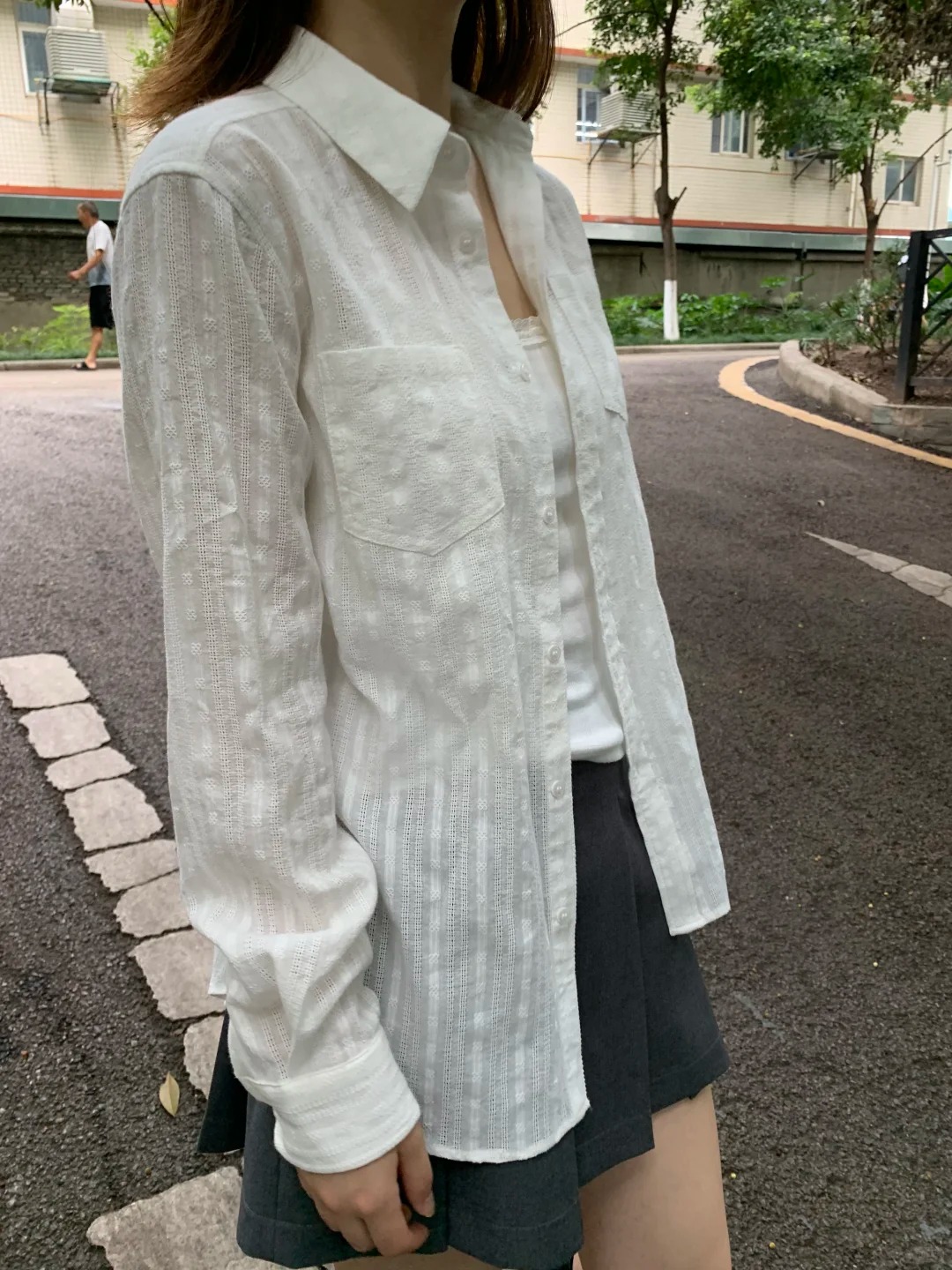 Linen Cotton Collar Buttons Bl - огляд і ціна Crop Blouse Linen