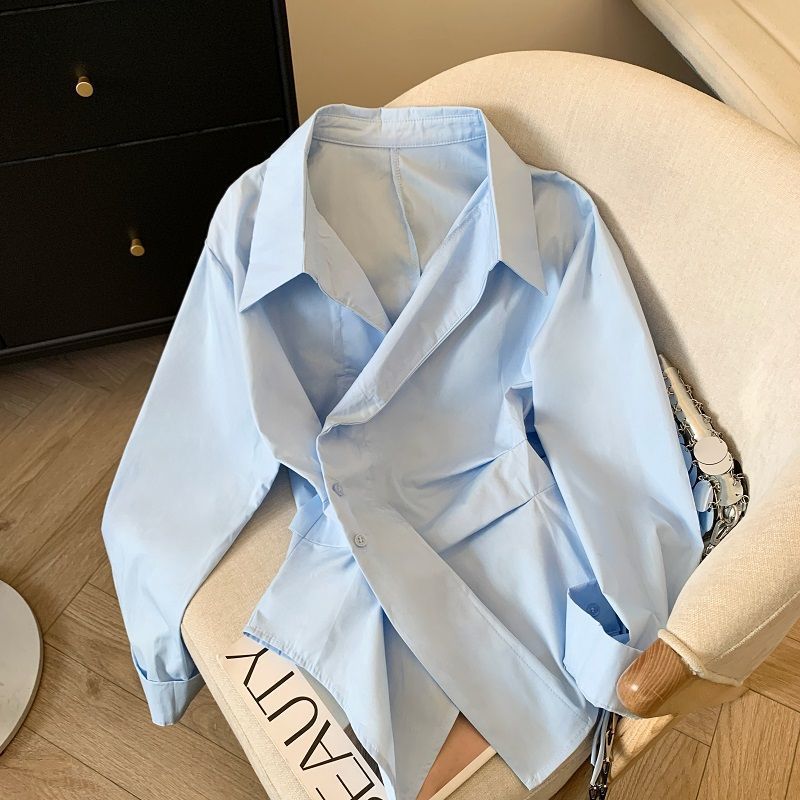 Designer Irregular Long sleeve - огляд і ціна Tie Front Shirt