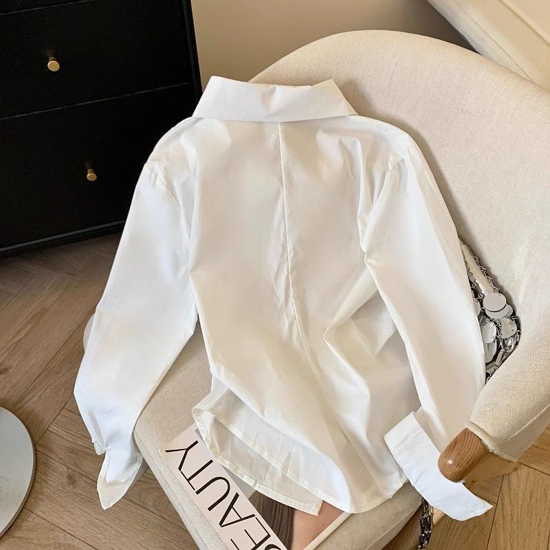 Designer Irregular Long sleeve - огляд і ціна Tie Front Shirt