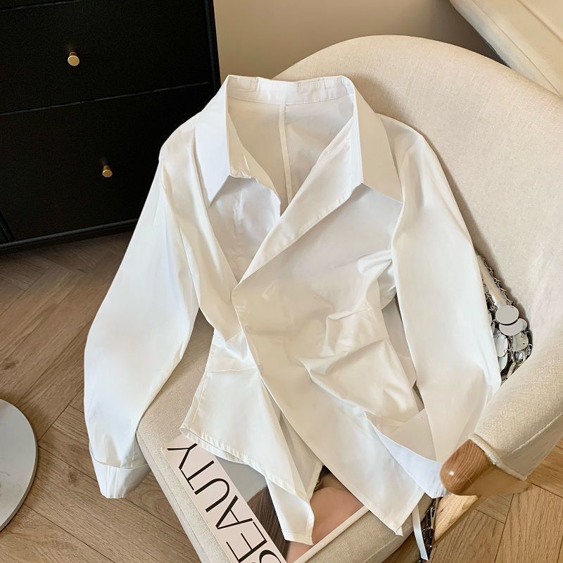 Designer Irregular Long sleeve - огляд і ціна Tie Front Shirt