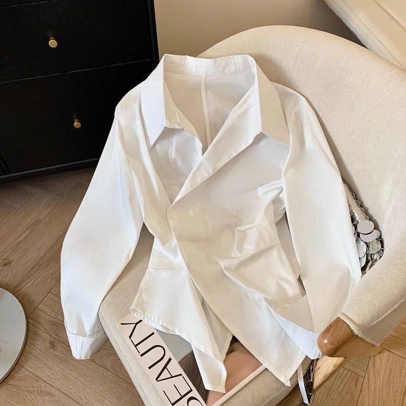 Designer Irregular Long sleeve - огляд і ціна Tie Front Shirt