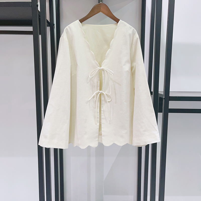 2026 New Vintage Boho Embroide - огляд і ціна Crop Blouse Linen