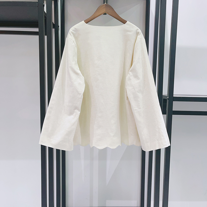 2026 New Vintage Boho Embroide - огляд і ціна Crop Blouse Linen
