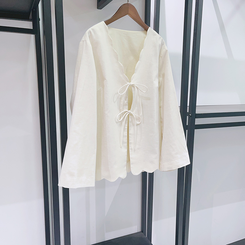 2026 New Vintage Boho Embroide - огляд і ціна Crop Blouse Linen