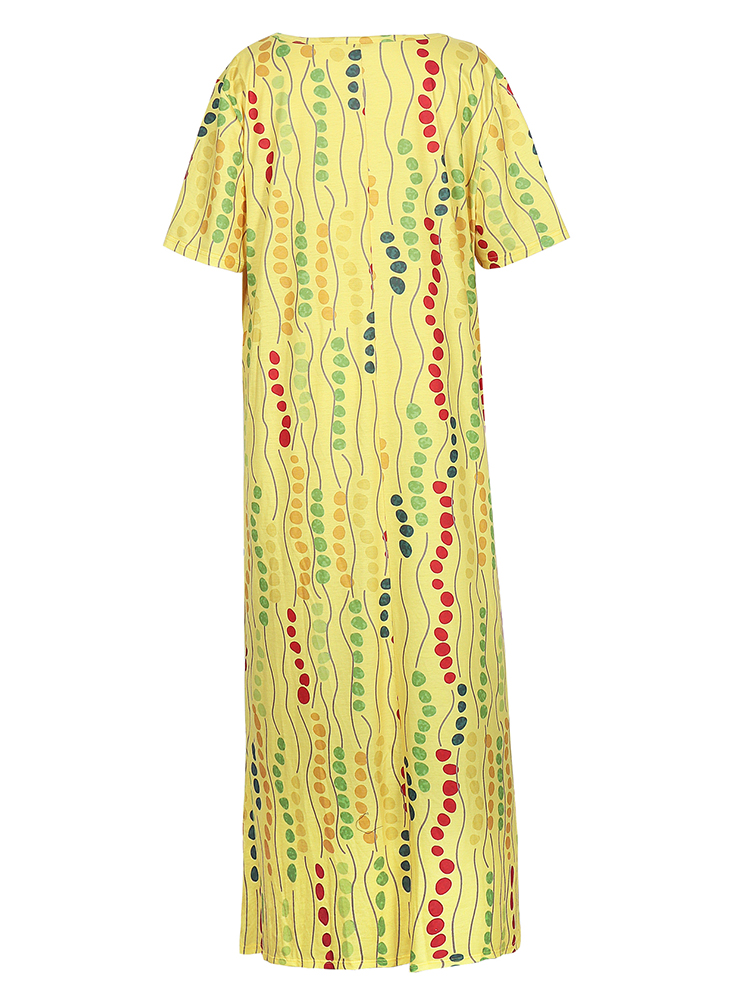 Plus Size Yellow Printed Midi  - огляд і ціна Summer Clothing For Older Women